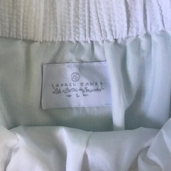 L Lauren JAMES White scallop skirt - Picture 2 of 2